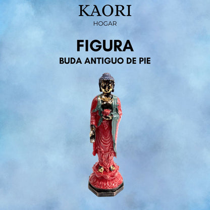 FIGURA BUDA ANTIGUO DE PIE - SÍMBOLO DE PAZ Y SABIDURÍA INTERIOR