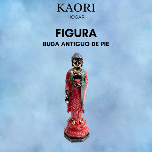 FIGURA BUDA ANTIGUO DE PIE - SÍMBOLO DE PAZ Y SABIDURÍA INTERIOR