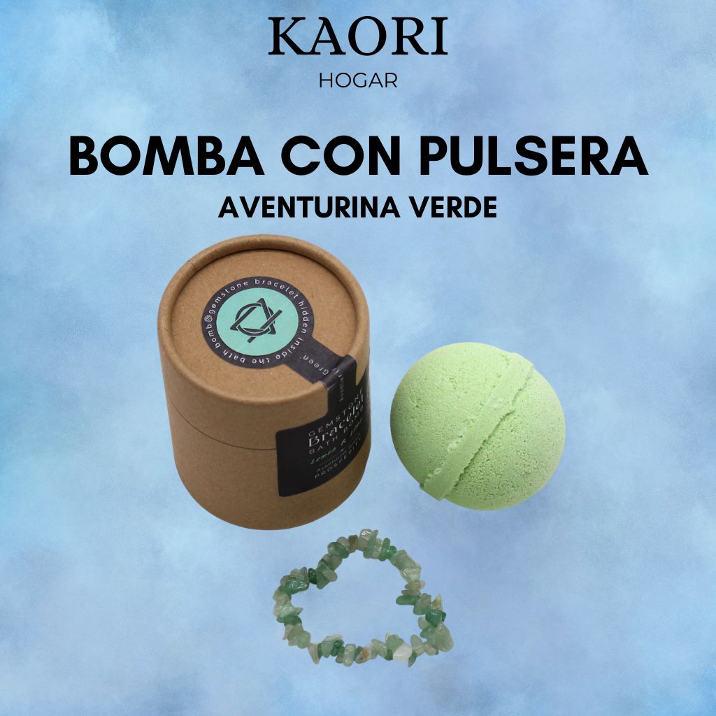 BOMBA DE BAÑO CON PULSERA DE AVENTURINA VERDE