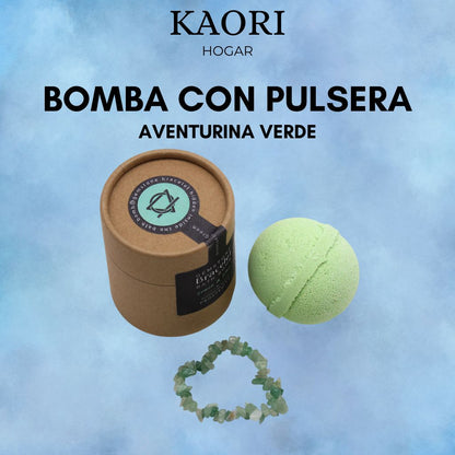 BOMBA DE BAÑO CON PULSERA DE AVENTURINA VERDE