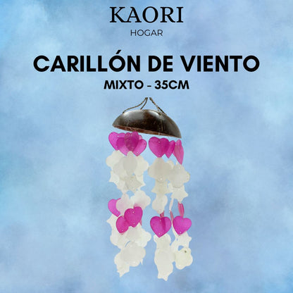 CARILLÓN DE VIENTO DE COCO Y CAPIZ - MIXTO - 35CM