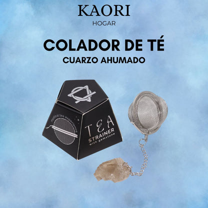 COLADOR DE TÉ CON PIEDRA PRECIOSA - CUARZO AHUMADO
