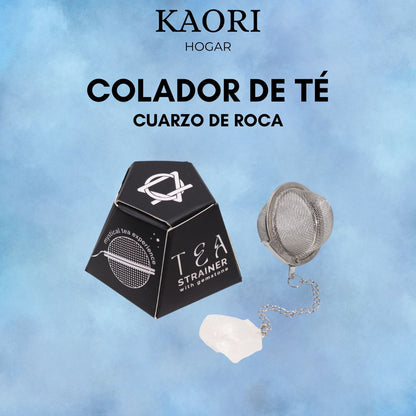 COLADOR DE TÉ CON PIEDRA PRECIOSA -  CUARZO DE ROCA