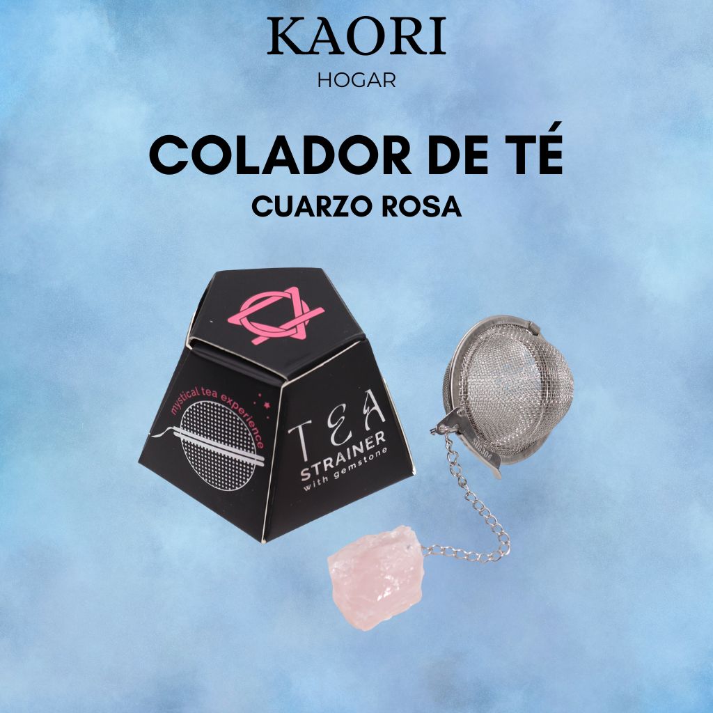 COLADOR DE TÉ DE PIEDRA PRECIOSA - CUARZO ROSA