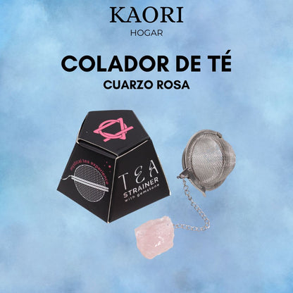COLADOR DE TÉ DE PIEDRA PRECIOSA - CUARZO ROSA