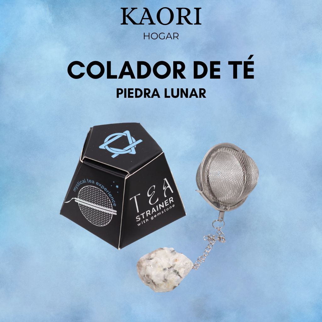 COLADOR DE TÉ CON PIEDRA PRECIOSA - PIEDRA LUNAR