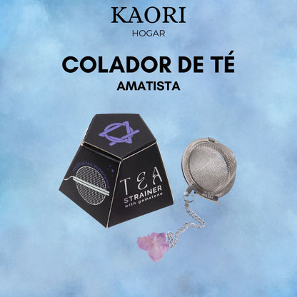 COLADOR DE TÉ CON PIEDRA PRECIOSA - AMATISTA