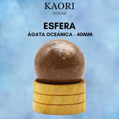 ESFERA CON SORPORTE - ÁGATA OCEÁNICA - 40MM