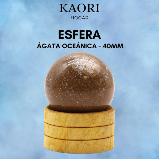 ESFERA CON SORPORTE - ÁGATA OCEÁNICA - 40MM
