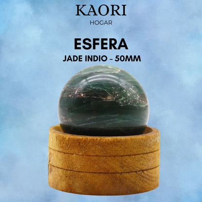 ESFERA CON SORPORTE - JADE INDIO - 50MM