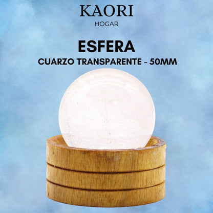 ESFERA CON SOPORTE - CUARZO TRANSPARENTE - 50MM
