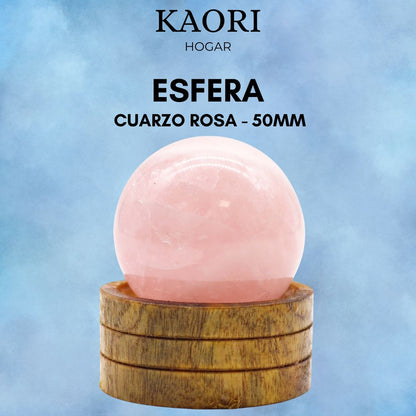 ESFERA CON SOPORTE - CUARZO ROSA - 50MM