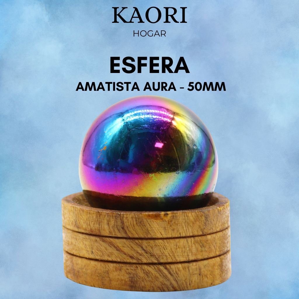 ESFERA CON SOPORTE - AMATISTA AURA - 50MM