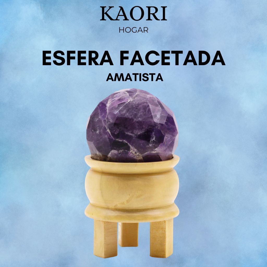 ESFERA FACETADA CON SOPORTE - AMATISTA