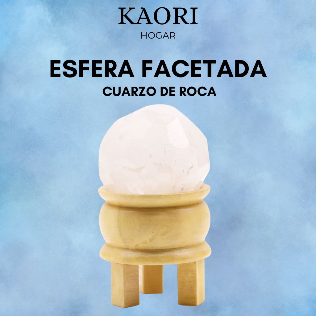 ESFERA FACETADA CON SOPORTE - CUARZO DE ROCA