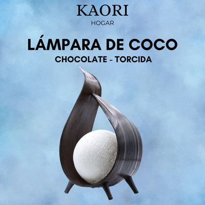 LÁMPARA DE COCO NATURAL - CHOCOLATE TORCIDA