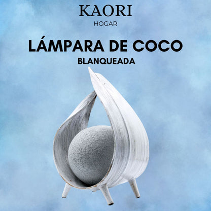 LÁMPARA DE COCO NATURAL - BLANQUEADA