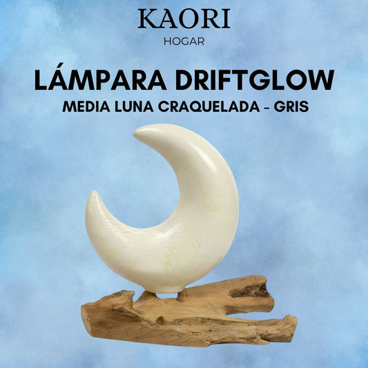 LÁMPARA DRIFTGLOW - MEDIA LUNA CRAQUELADA - GRIS