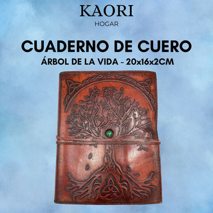CUADERNO DE CUERO - ÁRBOL DE LA VIDA – 20x16x2CM