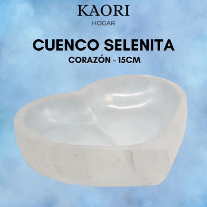 CUENCO SELENITA - CORAZÓN 15CM