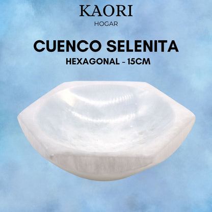 CUENCO SELENITA - HEXAGONAL 15CM