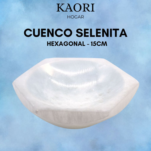 CUENCO SELENITA - HEXAGONAL 15CM