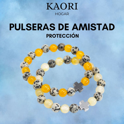 2 PULSERAS DE LA AMISTAD CON PIEDRAS PRECIOSAS - PROTECCIÓN