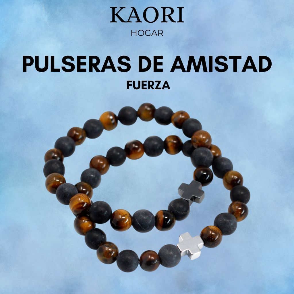 2 PULSERAS DE LA AMISTAD CON PIEDRAS PRECIOSAS - FUERZA