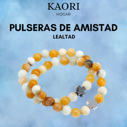 2 PULSERAS DE LA AMISTAD CON PIEDRAS PRECIOSAS - LEALTAD