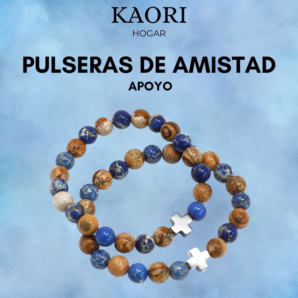 2 PULSERAS DE LA AMISTAD CON PIEDRAS PRECIOSAS - APOYO