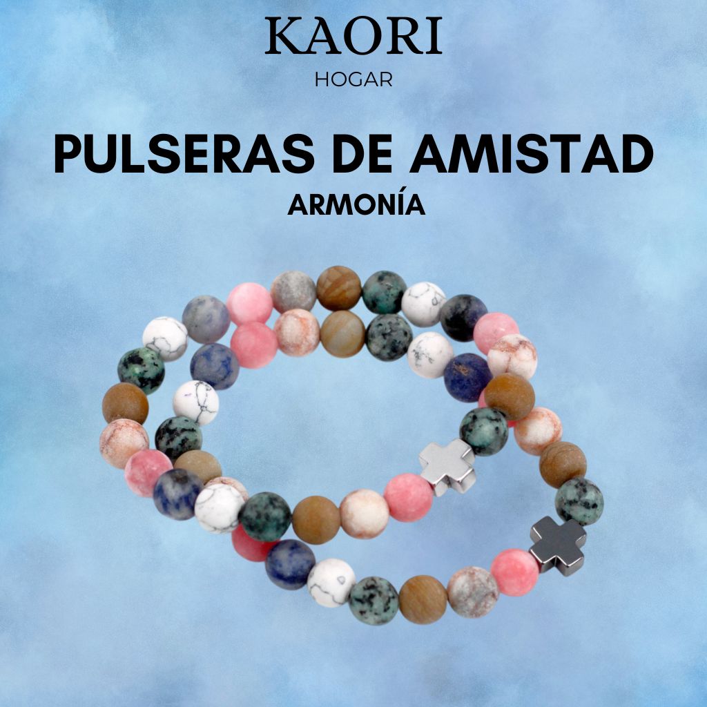 2 PULSERAS DE LA AMISTAD CON PIEDRAS PRECIOSAS - ARMONÍA