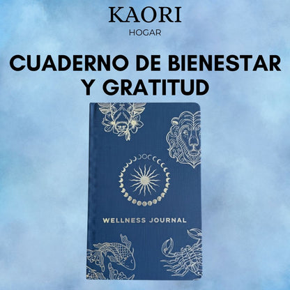 CUADERNO DE BIENESTAR Y GRATITUD - ZODIACO Y FASES LUNARES - 120 PÁGINAS