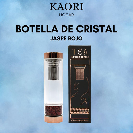 BOTELLA DE CRISTAL PARA TÉ - JASPE ROJO