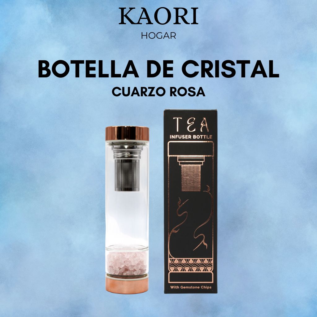 BOTELLA DE CRISTAL PARA TÉ - CUARZO ROSA