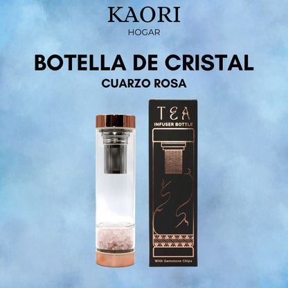 BOTELLA DE CRISTAL PARA TÉ - CUARZO ROSA
