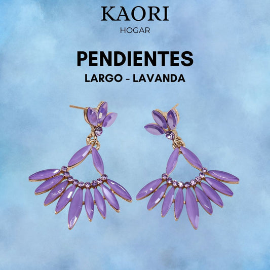 PENDIENTES DE CRISTAL VINTAGE - LARGO - LAVANDA