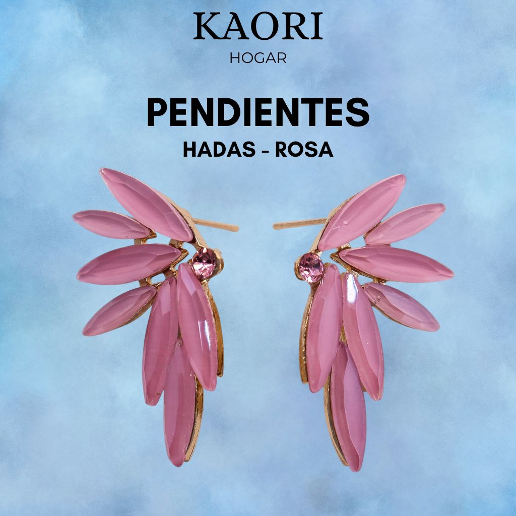 PENDIENTES DE CRISTAL VINTAGE - HADAS - ROSA