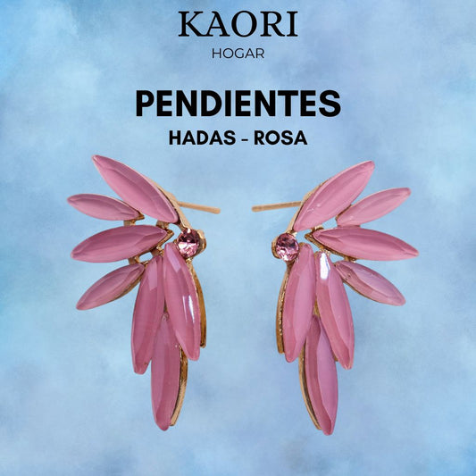 PENDIENTES DE CRISTAL VINTAGE - HADAS - ROSA