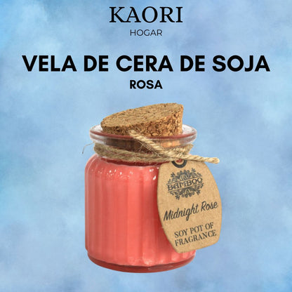 VELA DE CERA DE SOJA EN TARRO - ROSA