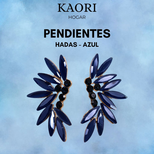 PENDIENTES DE CRISTAL VINTAGE - HADAS - AZUL