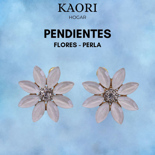 PENDIENTES DE CRISTAL VINTAGE - FLORES - PERLA