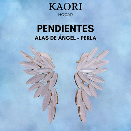 PENDIENTES DE CRISTAL VINTAGE - ALAS DE ÁNGEL - PERLA