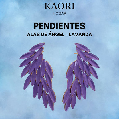 PENDIENTES DE CRISTAL VINTAGE - ALAS DE ÁNGEL - LAVANDA