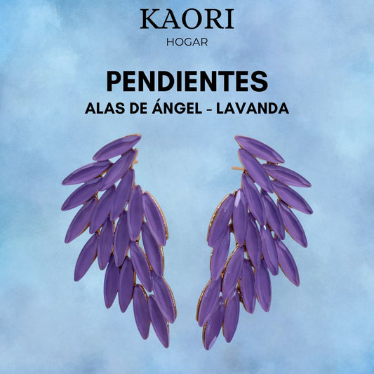 PENDIENTES DE CRISTAL VINTAGE - ALAS DE ÁNGEL - LAVANDA