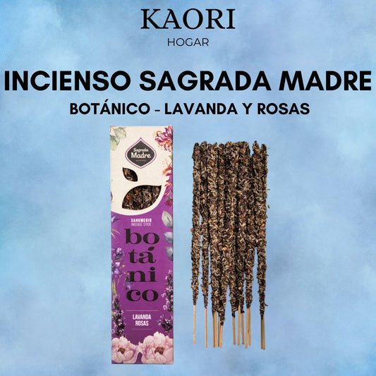 INCIENSO VARILLAS - SAGRADA MADRE BOTÁNICO - LAVANDA Y ROSAS