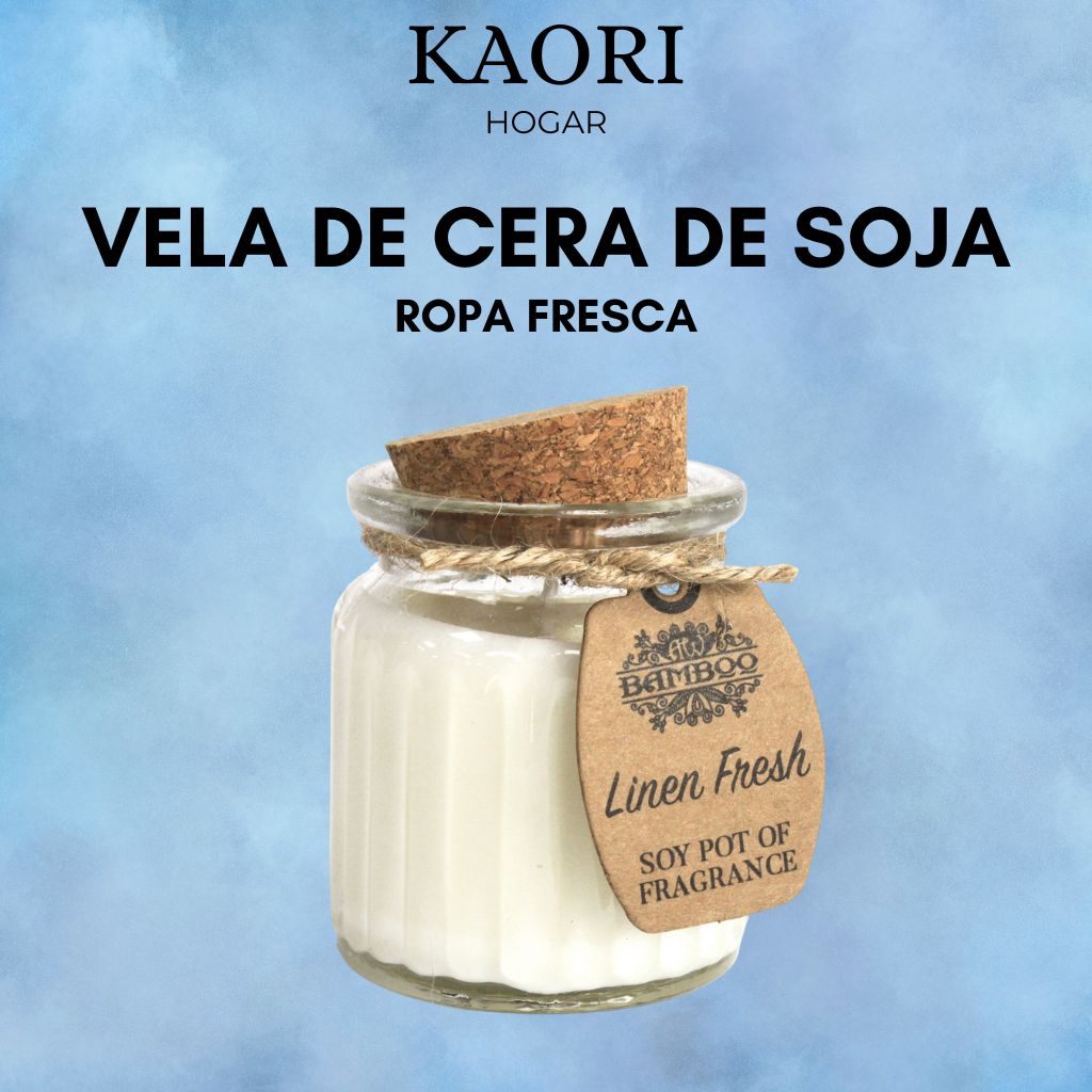 VELA DE CERA DE SOJA EN TARRO - ROPA FRESCA