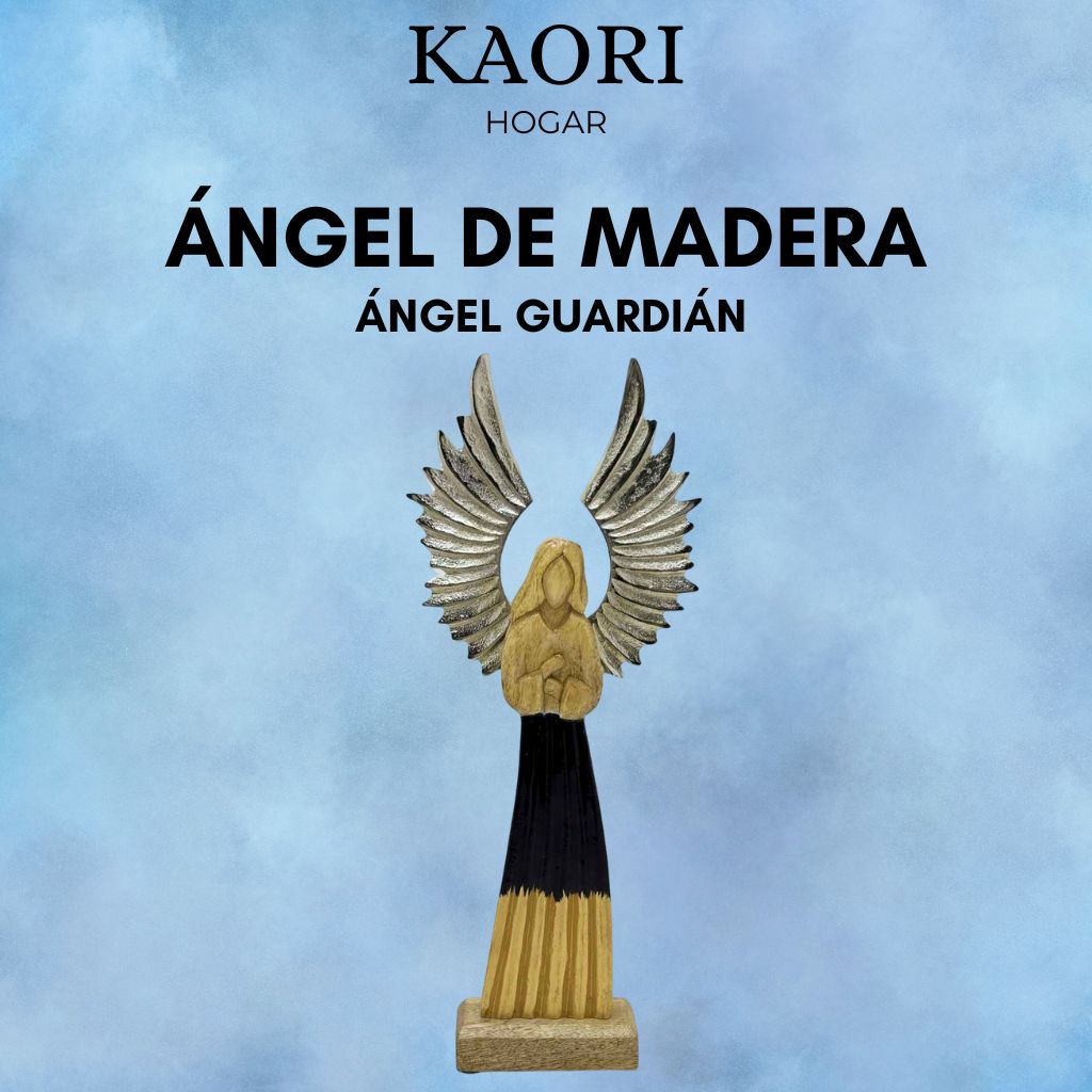 ÁNGEL DE MADERA - ÁNGEL GUARDIÁN 40CM