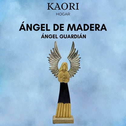 ÁNGEL DE MADERA - ÁNGEL GUARDIÁN 40CM