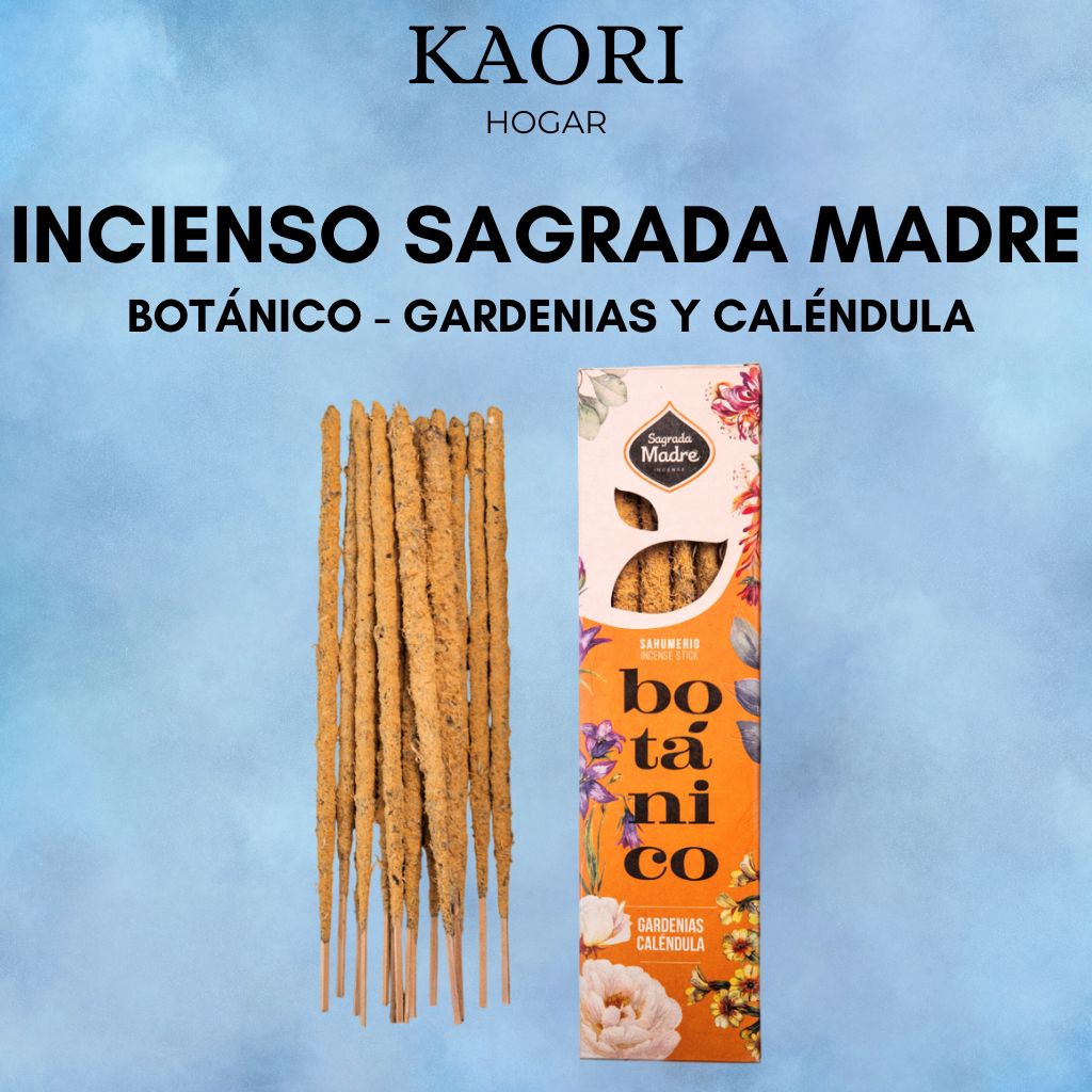 INCIENSO VARILLAS - SAGRADA MADRE BOTÁNICO - GARDENIAS Y CALÉNDULA
