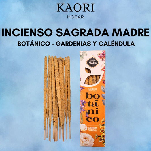INCIENSO VARILLAS - SAGRADA MADRE BOTÁNICO - GARDENIAS Y CALÉNDULA